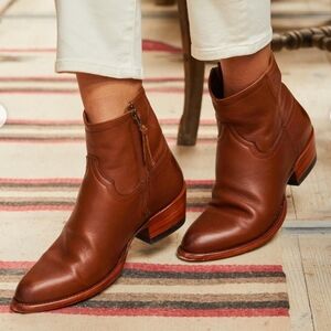 Tecovas The Jenny Ankle Leather Bootie Honey Brown 7.5